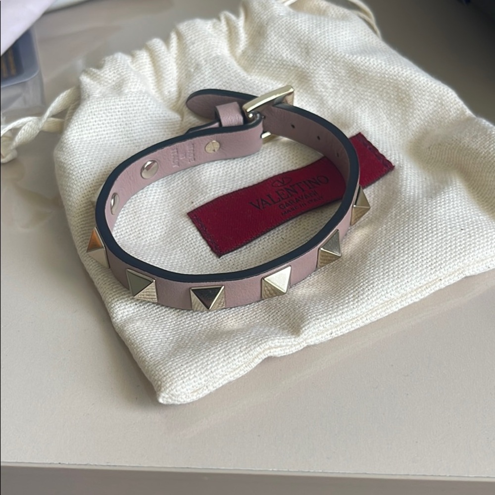 Valentino Leather Rockstud Bracelet